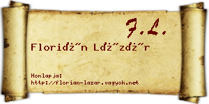 Florián Lázár névjegykártya
